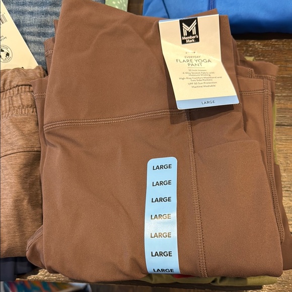 New members, Mark, wide leg flare, yoga, pants, leggings, brown large - Picture 2 of 3